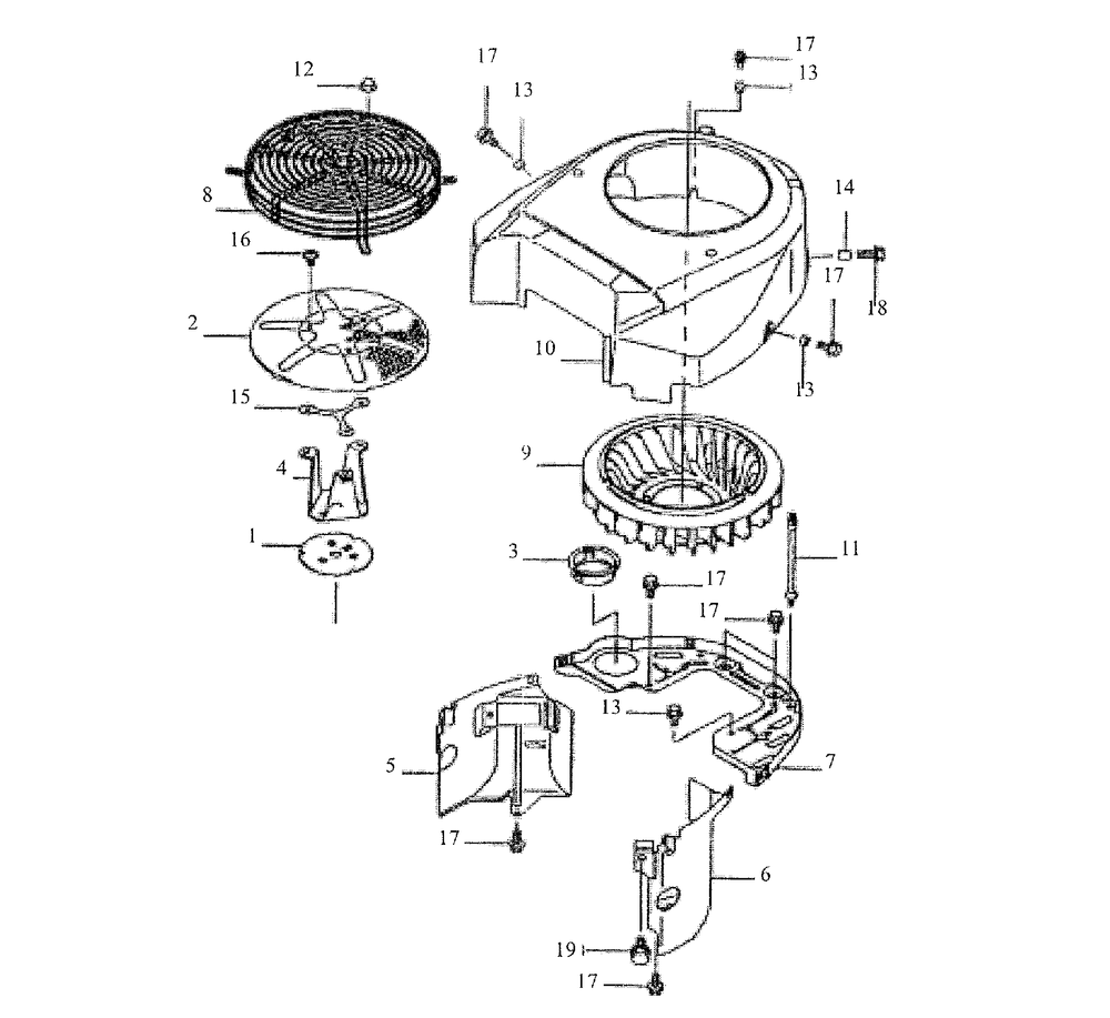 Kawasaki Cooling Equipment Diagram and Parts List for 3654 53AB5B8K100-ZT54 Cub Cadet Lawn Mower